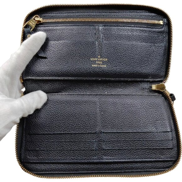 654267BJ (X3) Louis Vuitton Wallet Long Navy Blue Monogram Empreinte - Picture 5 of 10